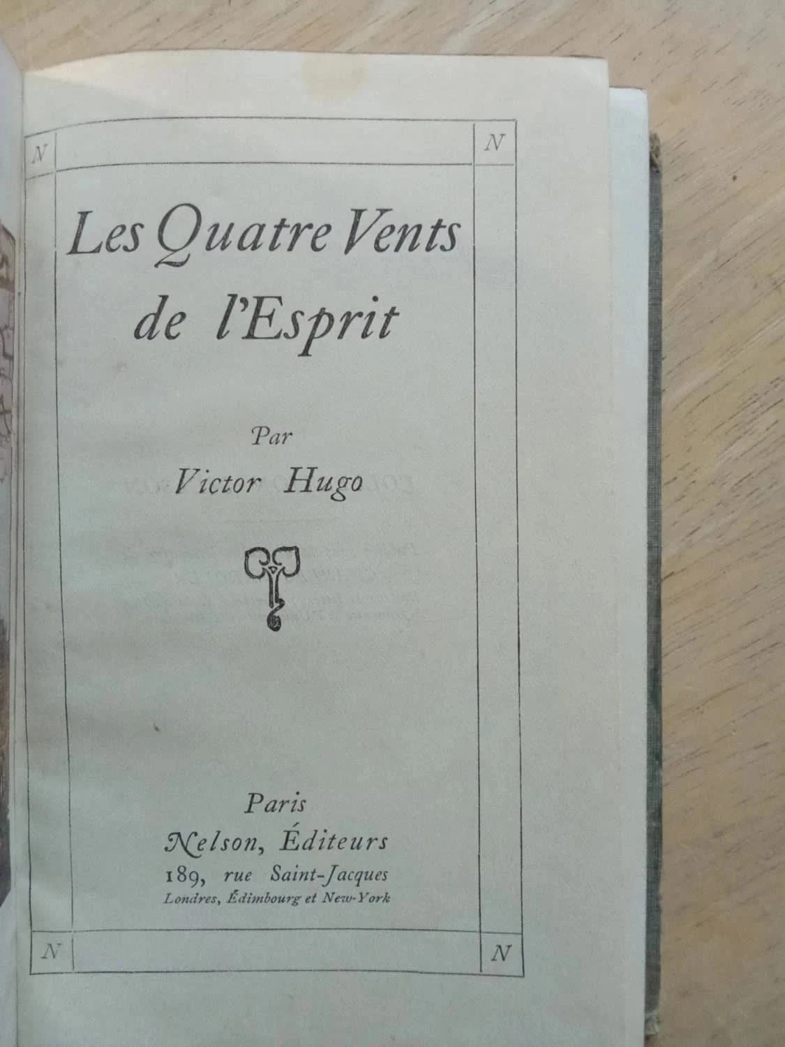 Les quatre vents de l'esprit, par Victor Hugo